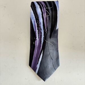 Jerry Garcia Collection 56 Purple Black Silk Neck Tie Not Necessarily a Tree